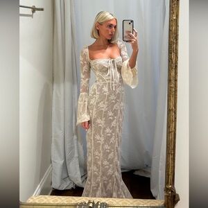 House of CB Delilah long sleeve Maxi Dress A-C cup Medium WORN ONCE dry cleaned